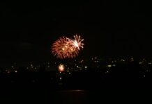 안전이 최우선! 마포구, 서울세계불꽃축제 안전 대응 나선다 a fireworks display in the night sky over a city