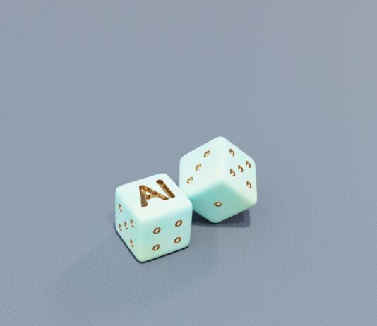 “우리 집 주치의가 된 AI…일상에 스며드는 스마트 건강 관리” Two dice with ai letters and dots